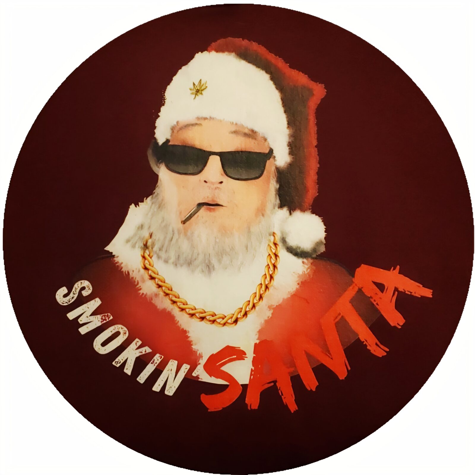 Smoking Santa sticker design