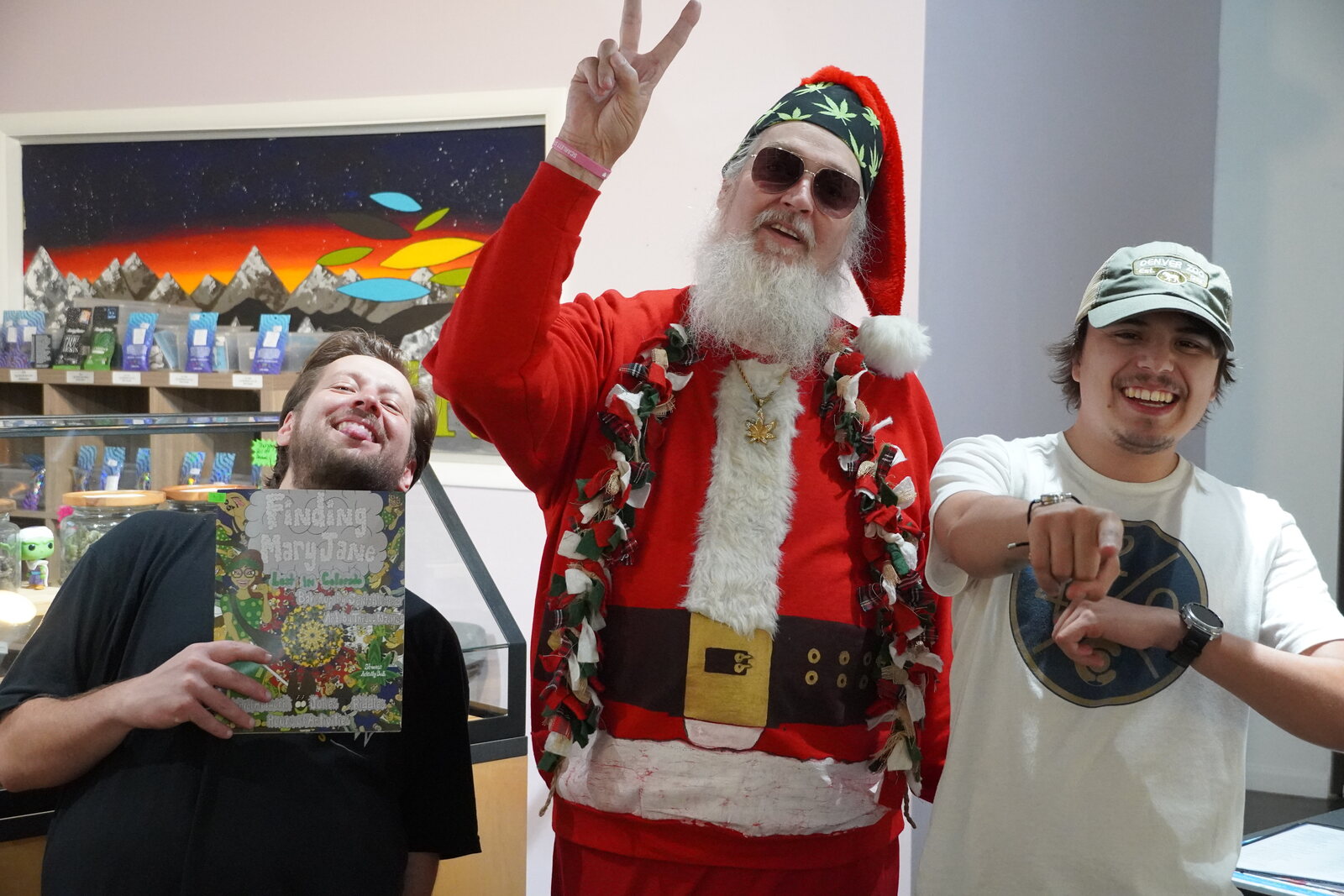 Smoking Santa at a Colorado shop or event